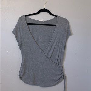 Gray Crossed Top